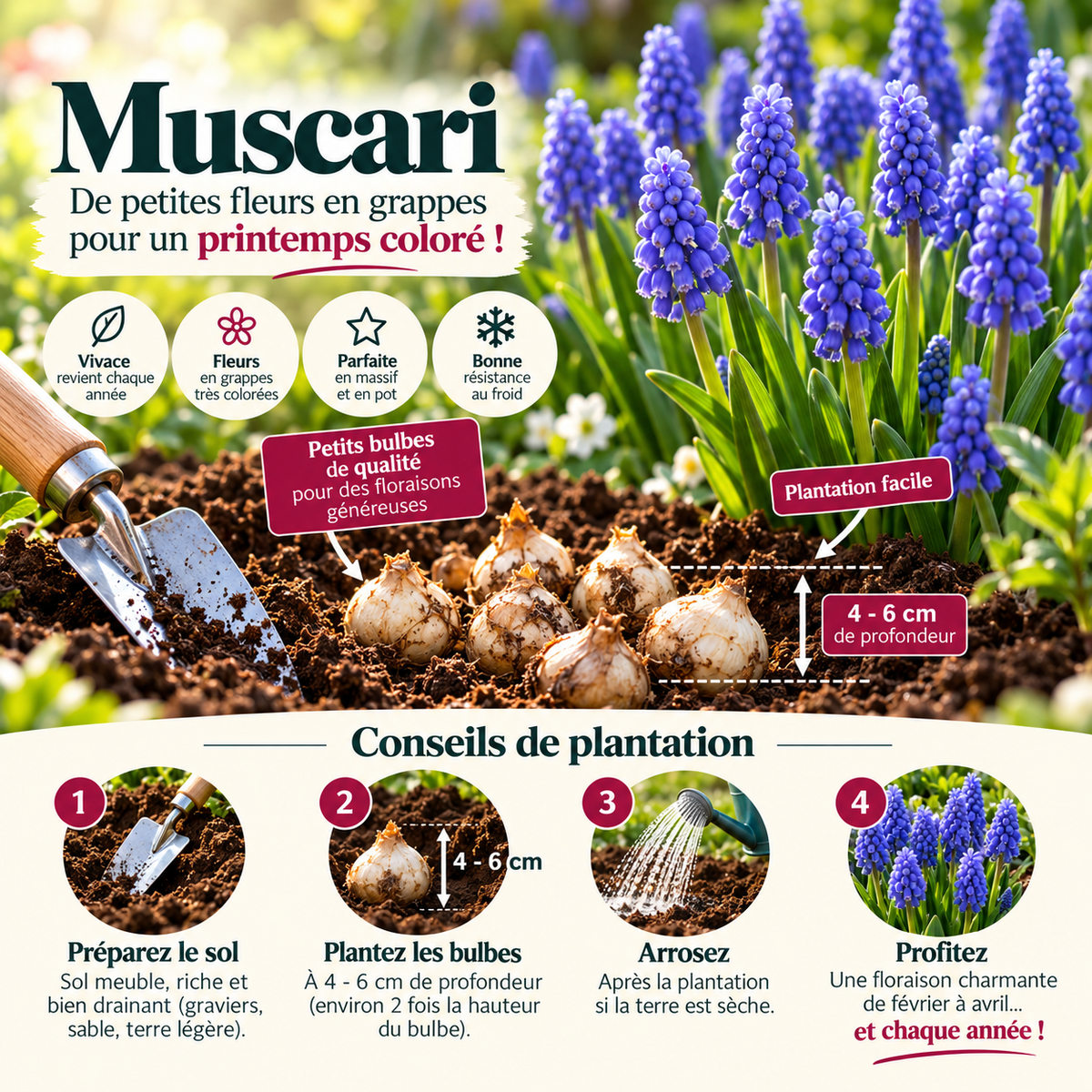 Guide de plantation des muscaris